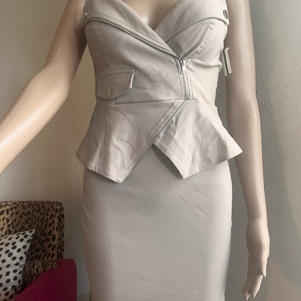 Shoulder strap mini dress in cream ☕️